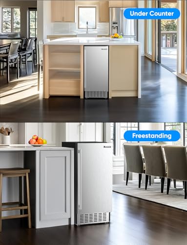 80Lbs/Day Commercial Under Counter Ice Maker Machine, Stainless Steel with 30LBS Ice Storage F510
