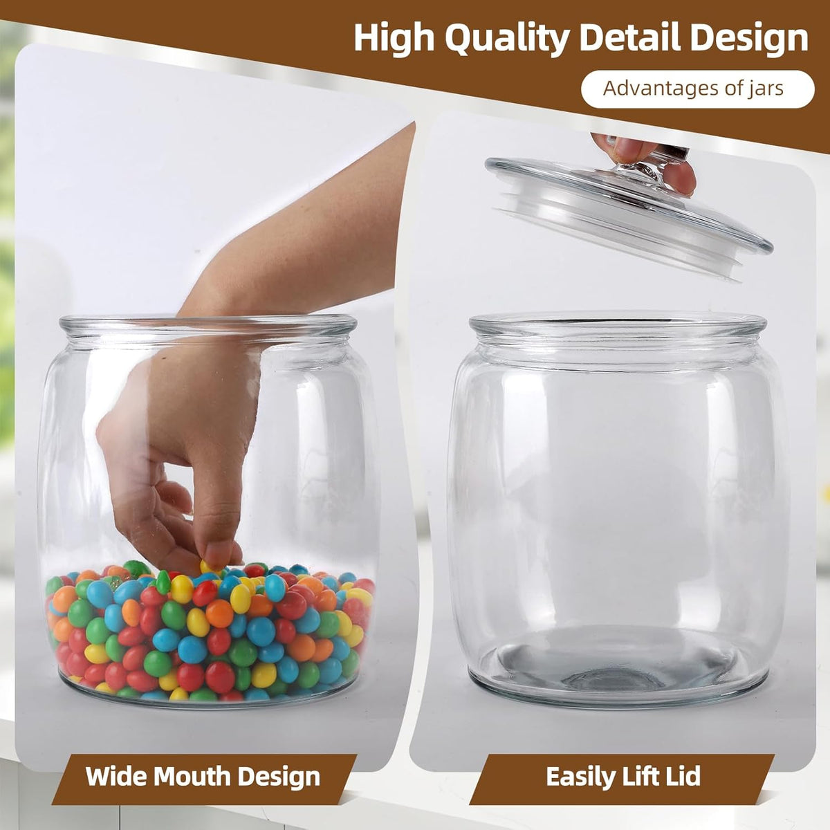 2 Pack 71 oz Glass Jar with Lid W756