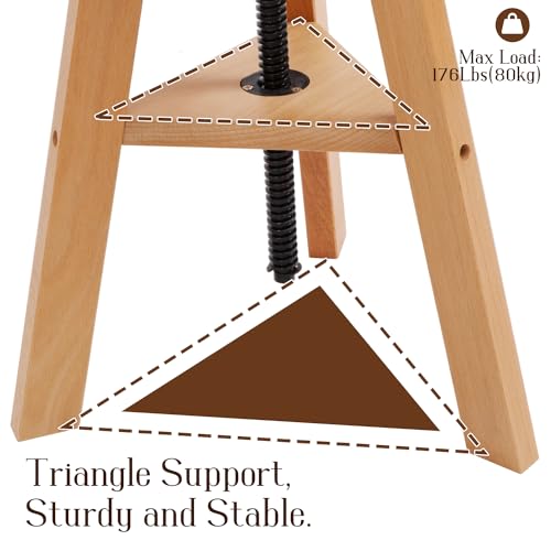 Natural Solid Beech Wood Swivel Stool A5049