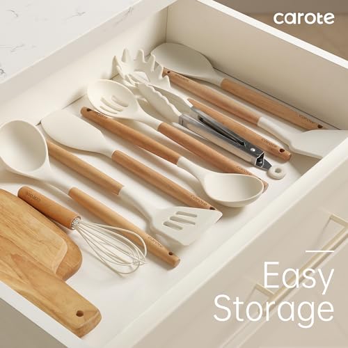 10 pcs Silicone Cooking Utensils Set with Wooden Handle N244