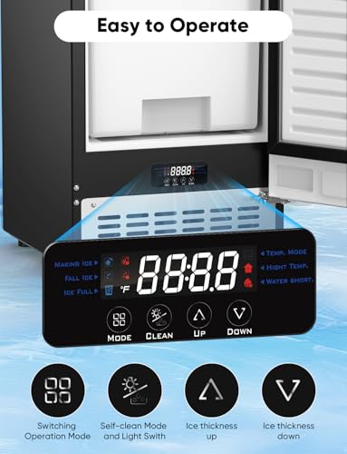 80Lbs/Day Commercial Under Counter Ice Maker Machine, Stainless Steel with 30LBS Ice Storage F510