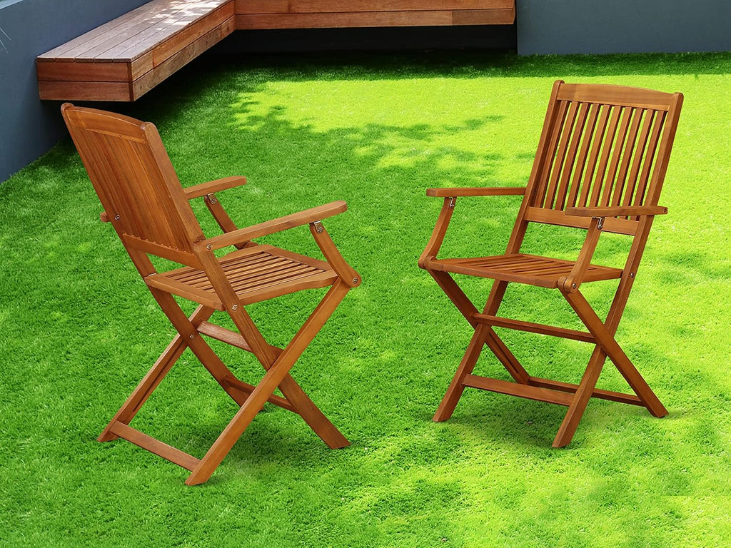 Acacia Wood Folding Arm Chair Set of two M564015