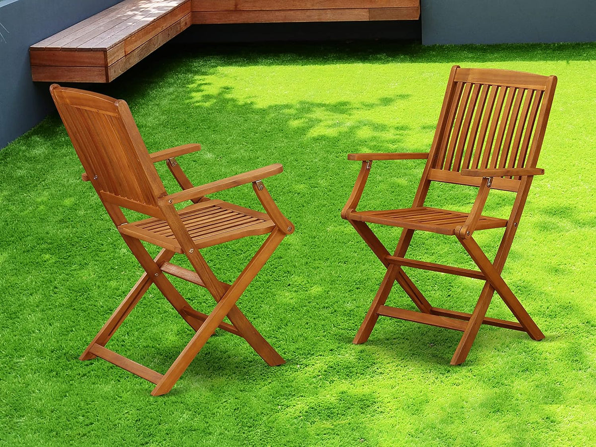 Acacia Wood Folding Arm Chair Set of two M564015