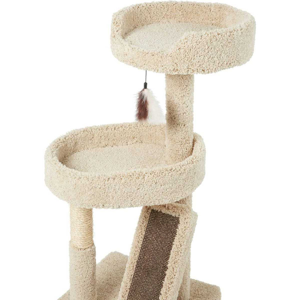 44-in Real Carpet Cat Tree with Replaceable Corrugate Scratcher F757916