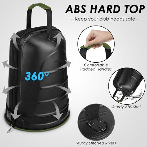 Golf Travel Bag with Tank Wheels and ABS Hard Shell F478485
