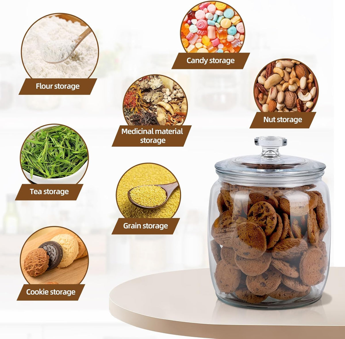 2 Pack 71 oz Glass Jar with Lid W756