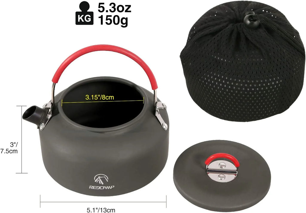 0.8L Small Camping Kettle with Carrying Bag K71985