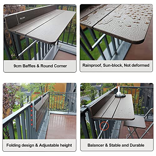 Brown Adjustable Height Folding Bar Table O85228