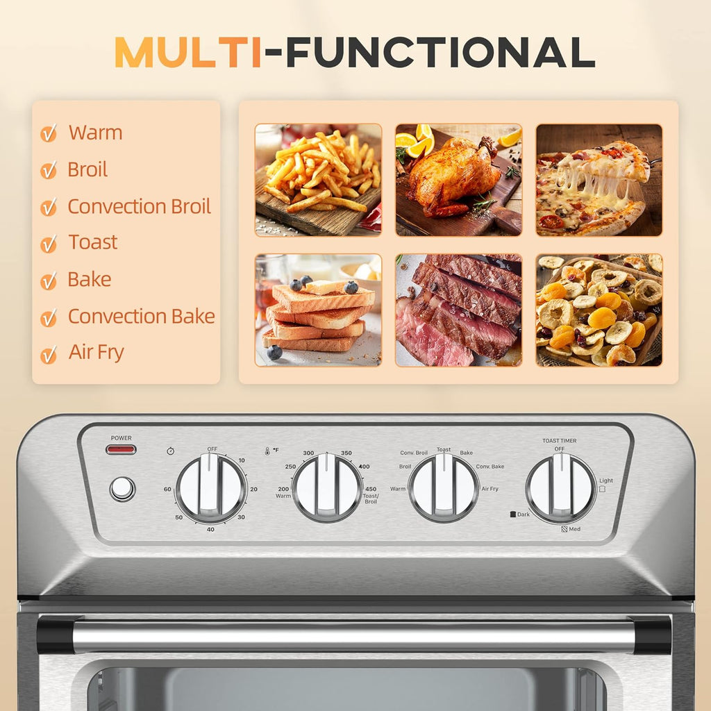 21QT 7-In-1 Convection Oven Countertop, Stainless Steel Finish B386441