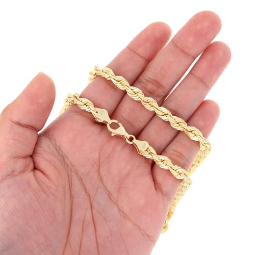 10K Yellow Gold Solid Rope Diamond Cut Chain Necklace N2296