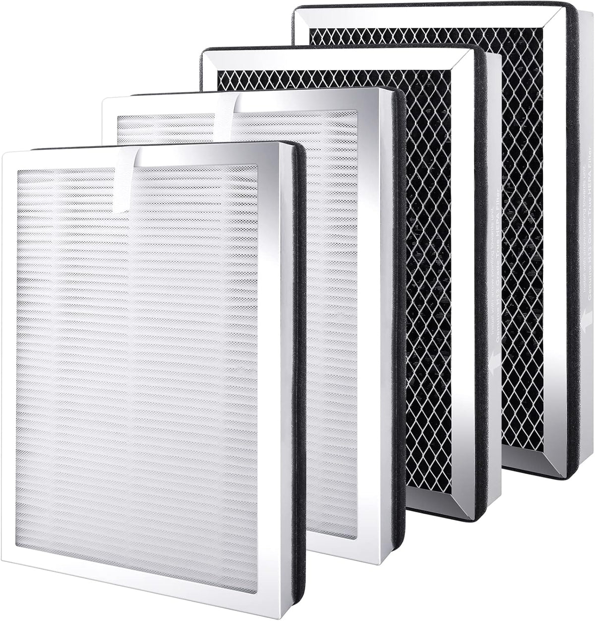 4 Pack H13 True HEPA Activated Carbon Replacement Filters R8271
