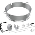 Silver Kettle Grill Rotisserie Ring Kit with Motor, Forks, Spit Rod X84975