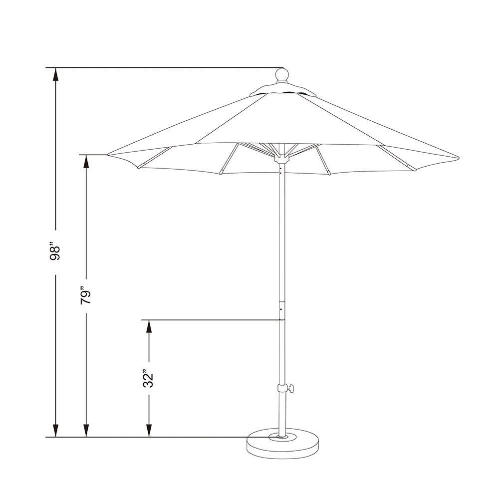 7.5& Fiberglass Market Umbrella Push Open L35800