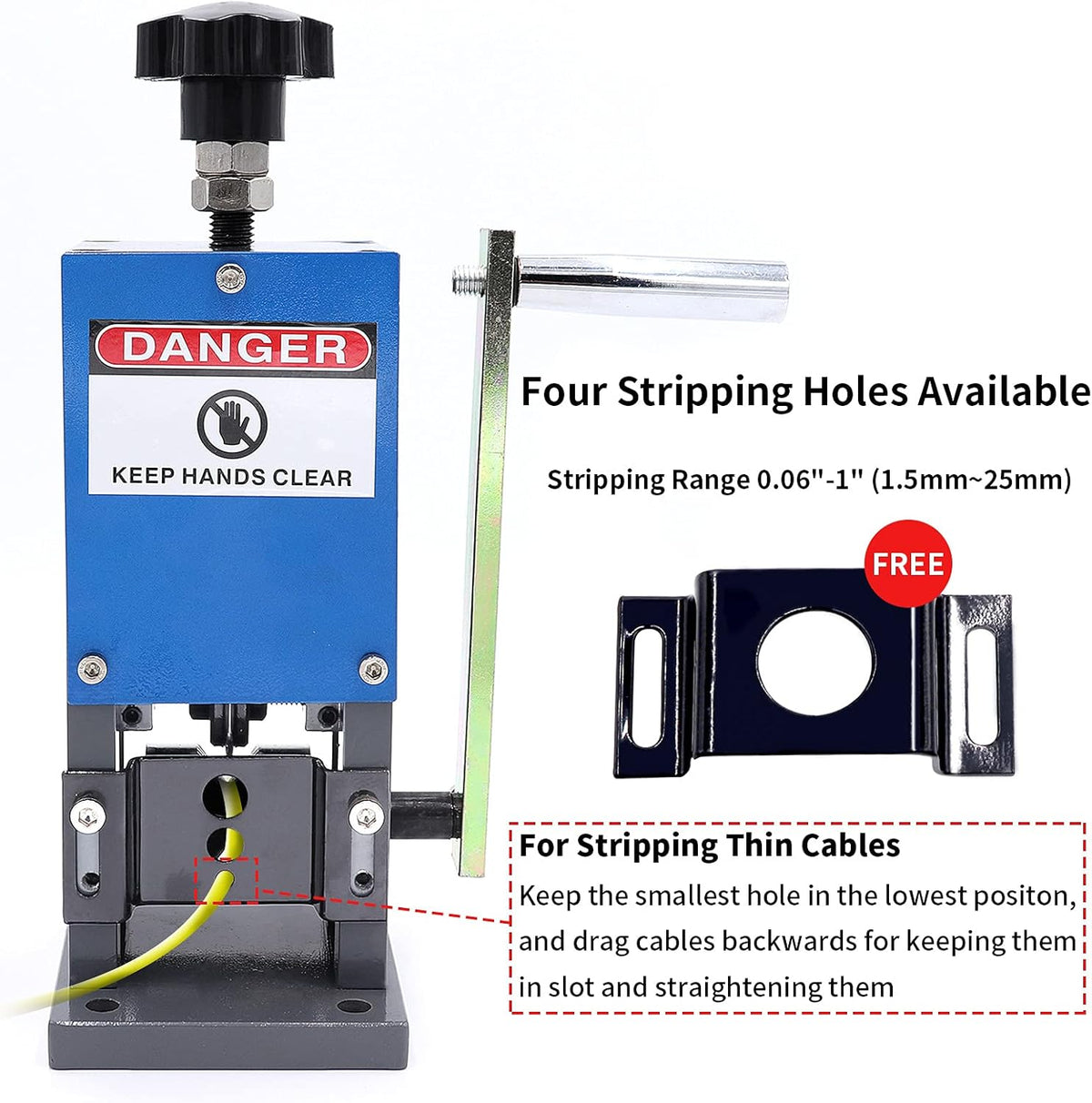 Manual Wire Stripping Machine 0.06-1inch Portable Copper Wire Peeler Q4918