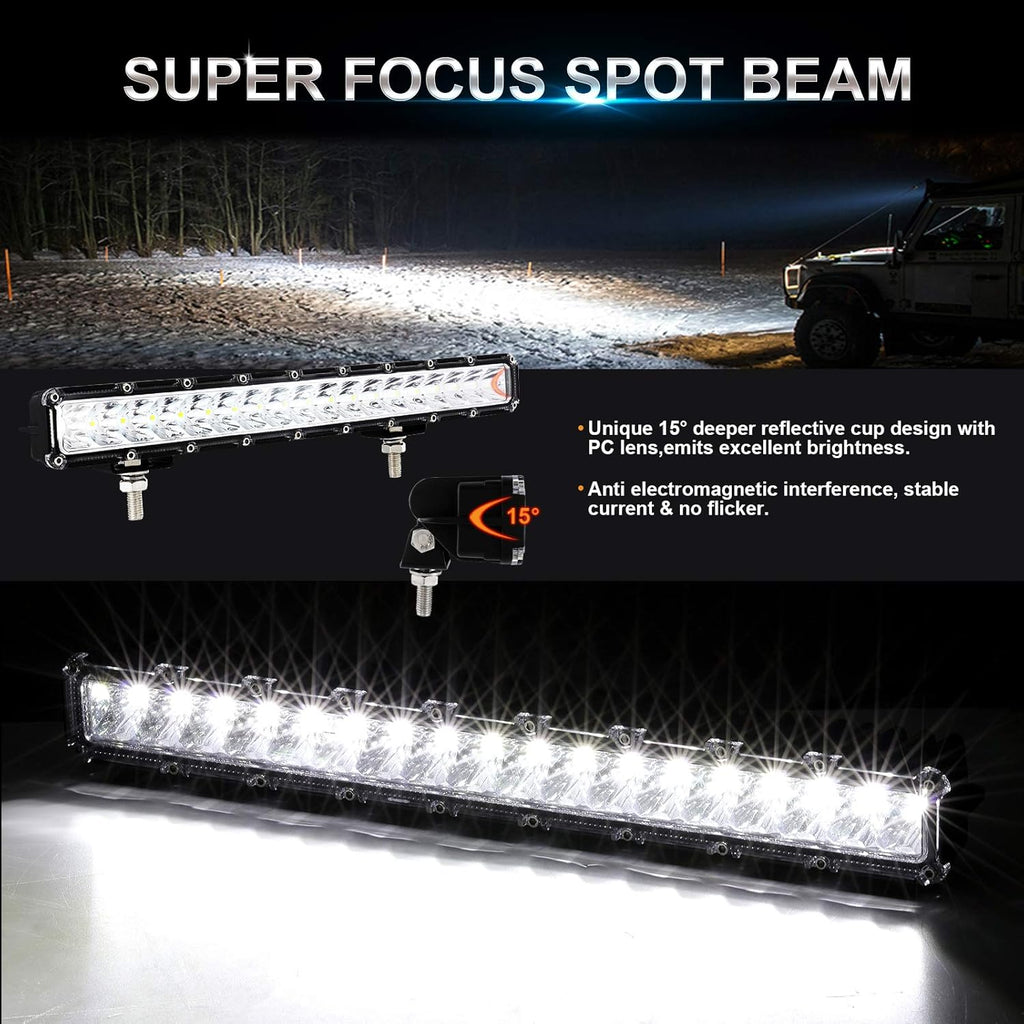 14 Inch 60W Single Row LED Light Bar Pack of 2 O62866