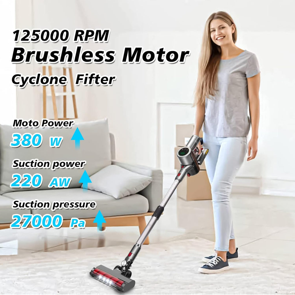 Cordless Vacuum Cleaner 27KPa 380w Brushless Motor Stick Vacuum 11 in 1 A5258