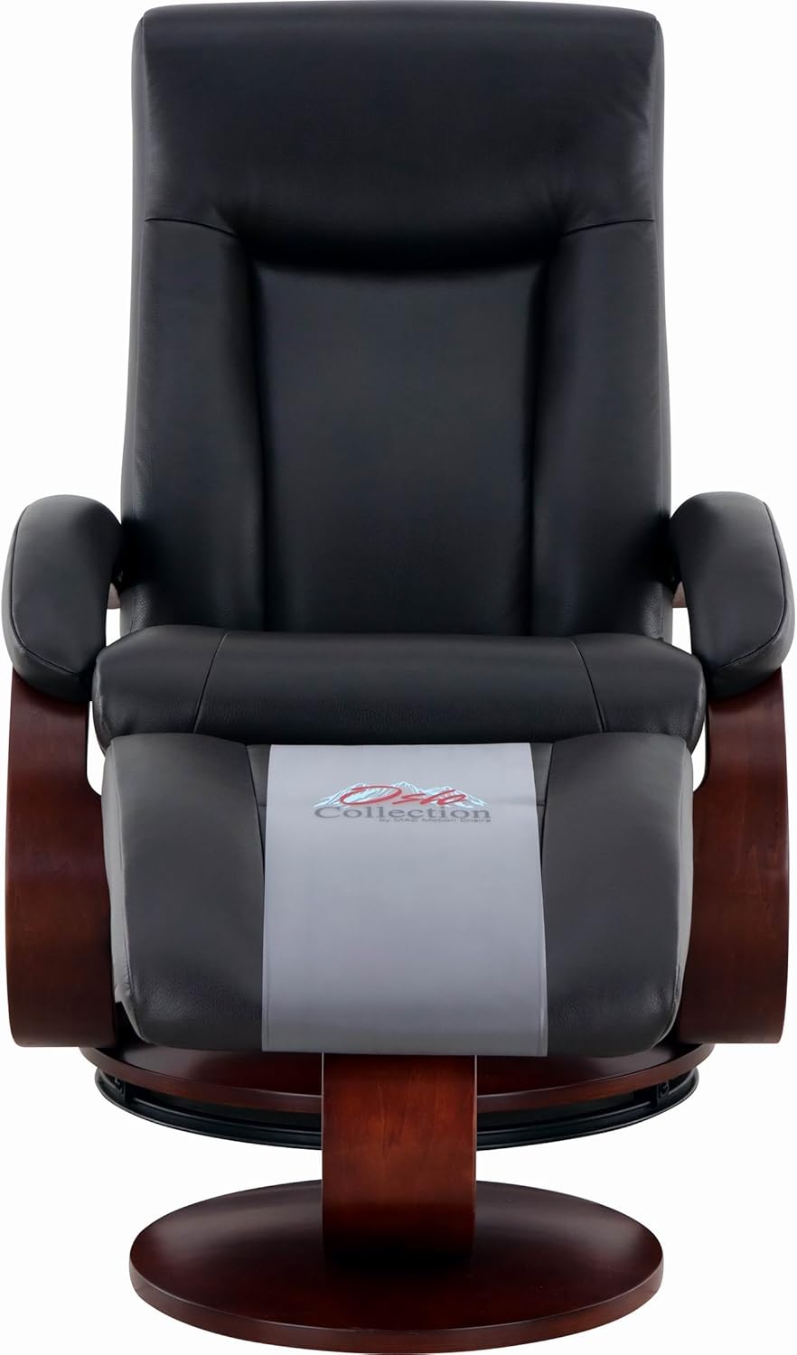 Black Top Grain Leather Recliner and Ottoman K6674