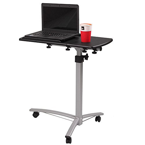 Brown Tilt Top Overbed Table with Wheels K991