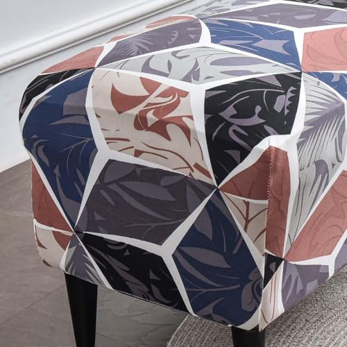 Stretch Ottoman Cover Rectangular Storage Ottoman Slipcover with Non-Slip Elastic Bottom D314834