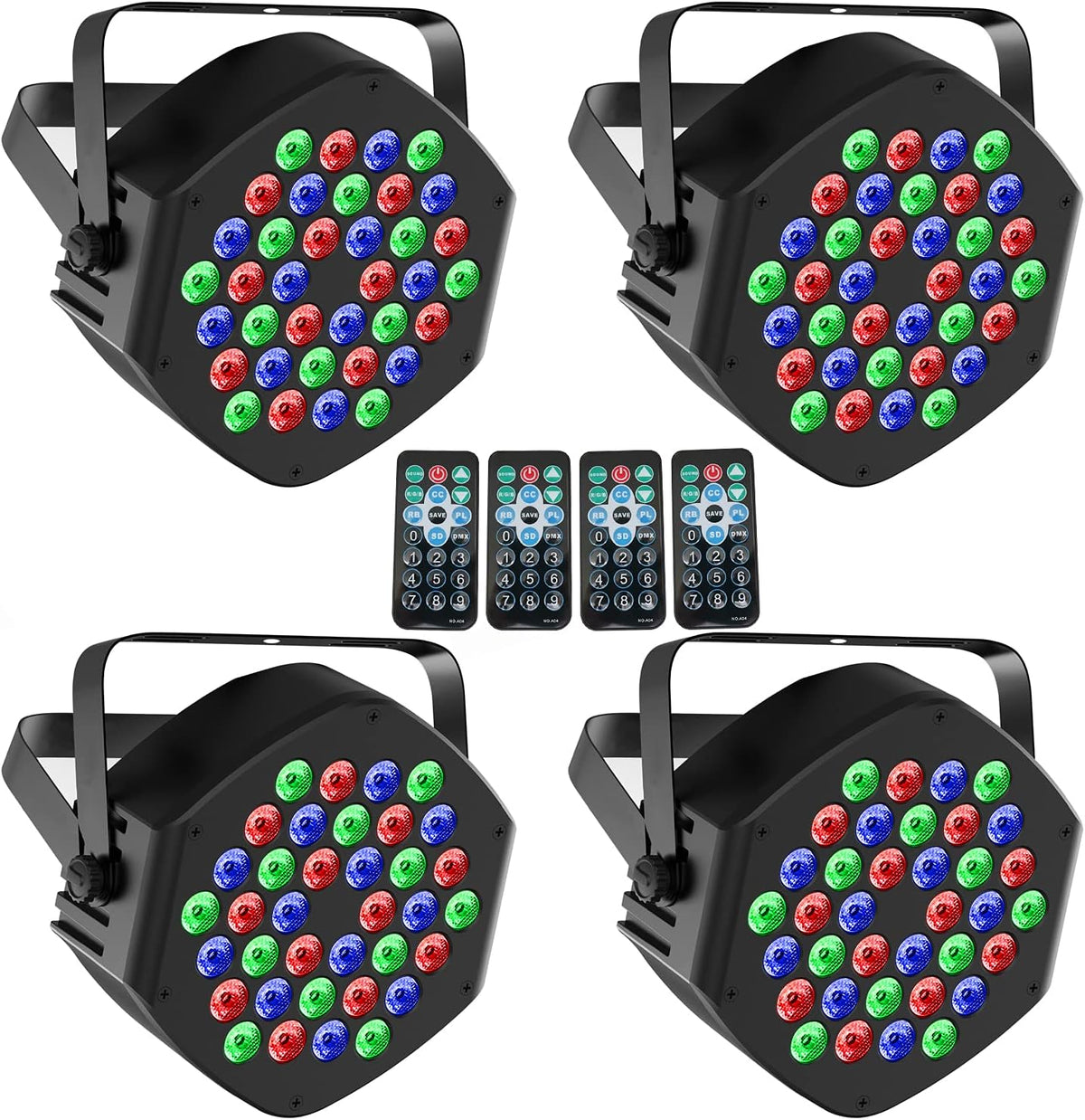 36 LED RGB Par Cans Lights 4 Pack C406