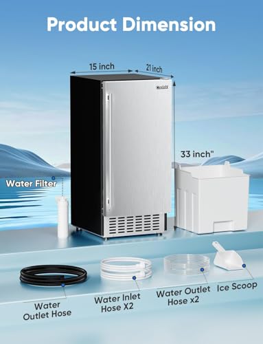 80Lbs/Day Commercial Under Counter Ice Maker Machine, Stainless Steel with 30LBS Ice Storage F510
