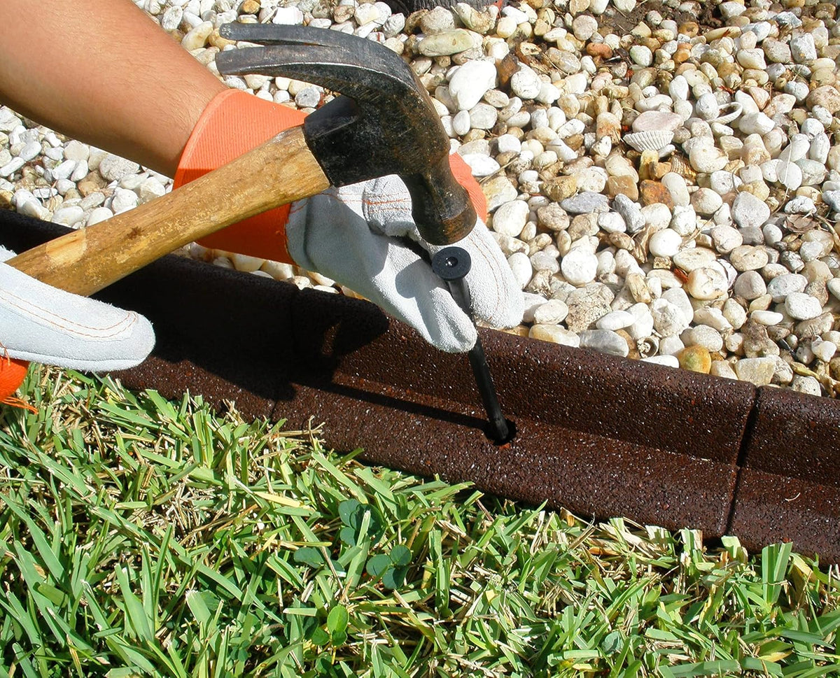 Brown Recycled Rubber 4ft Lawn Edging (6pc Box) A89835