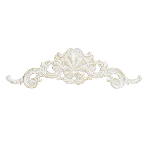 Vintage White Cast Iron Fleur De Lis Wall Decor, 15.5" Y9962