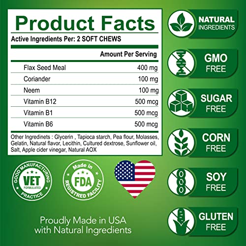 120 Tablets All Natural Flea and Tick Chews for Dogs N9719