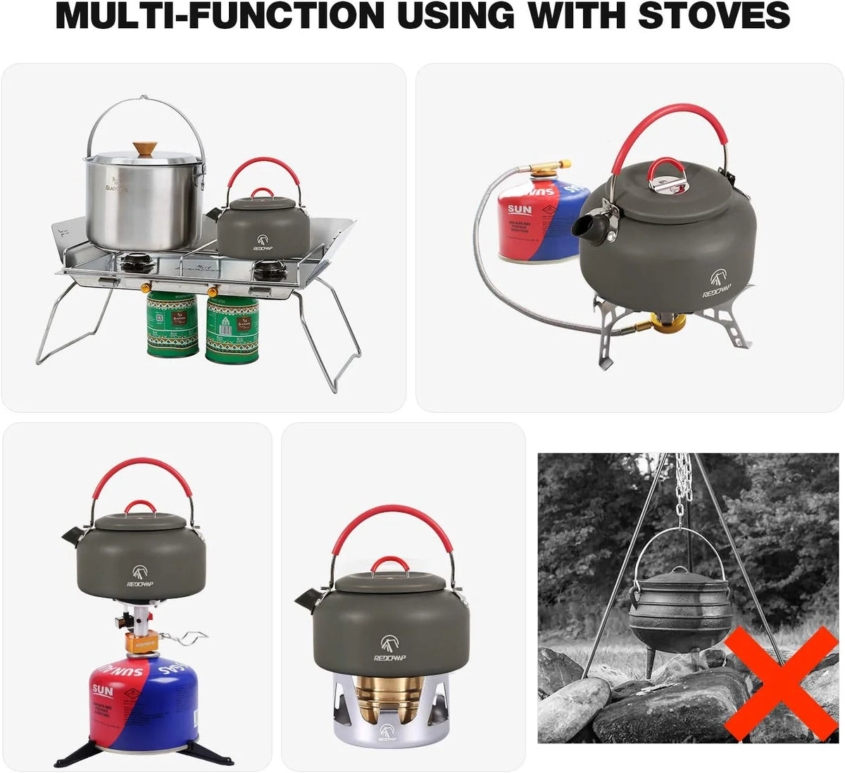0.8L Small Camping Kettle with Carrying Bag K71985