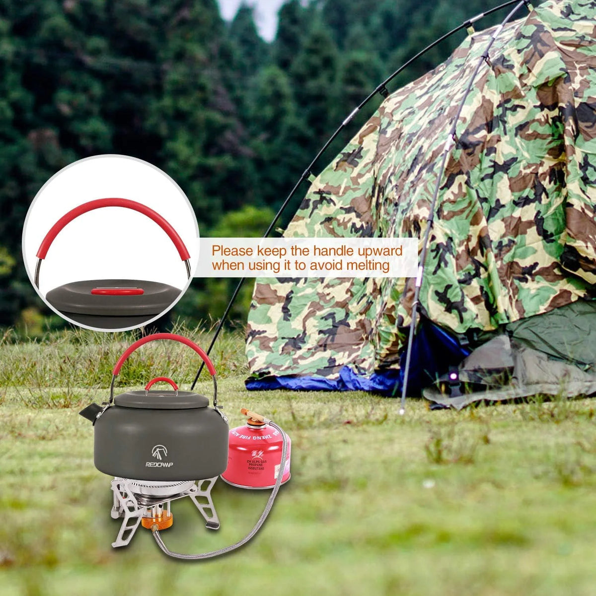 0.8L Small Camping Kettle with Carrying Bag K71985