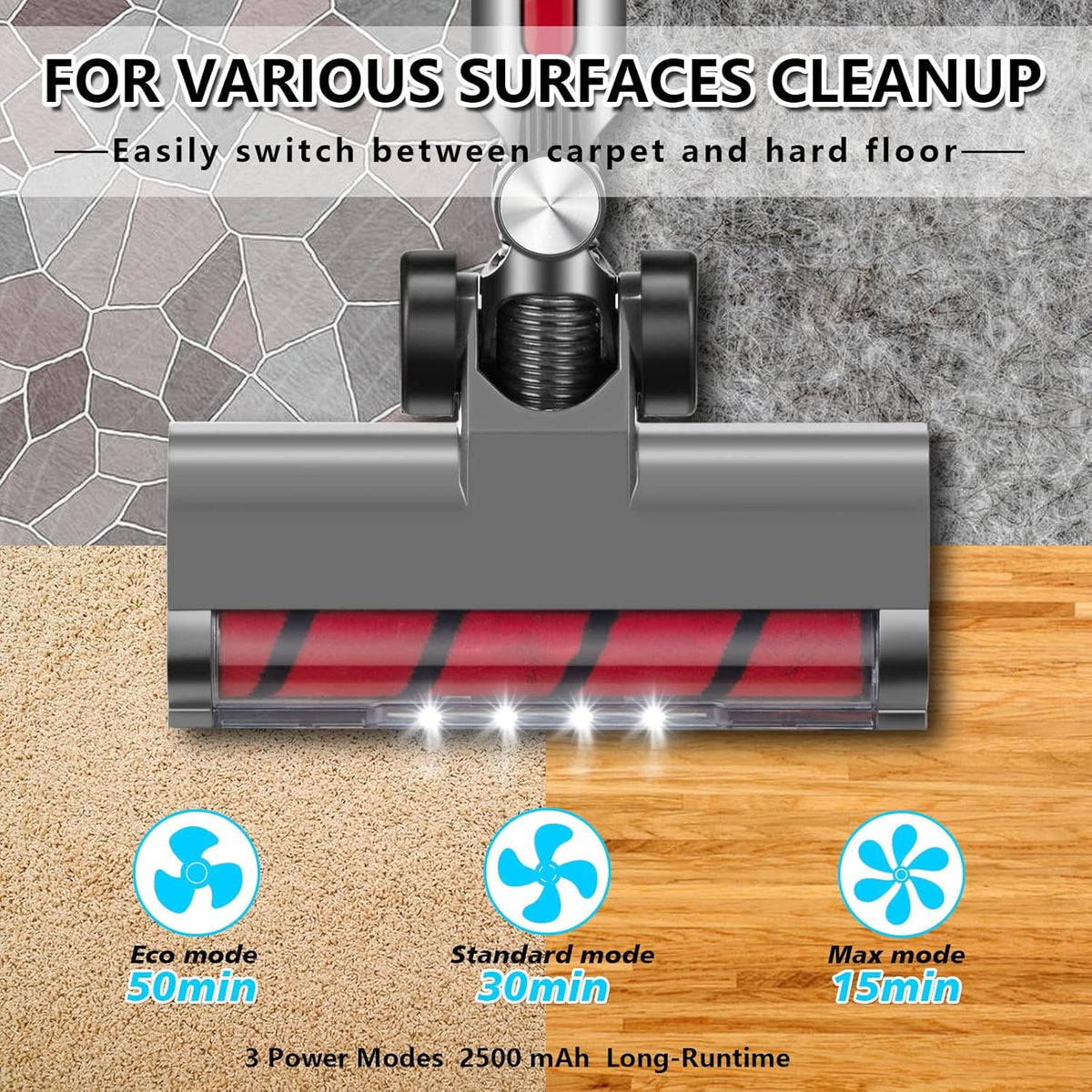 Cordless Vacuum Cleaner 27KPa 380w Brushless Motor Stick Vacuum 11 in 1 A5258