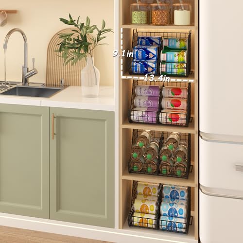 4-Tier Stackable Soda Can Organizer with 4 Adjustable Dividers A23373
