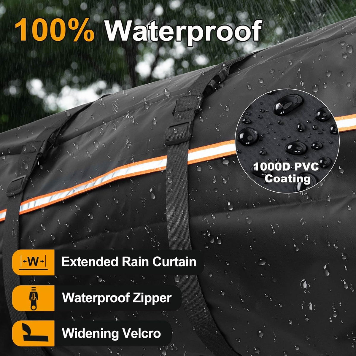 21 Cubic Feet 1000D Waterproof Car Rooftop Cargo Carrier Bag W5976