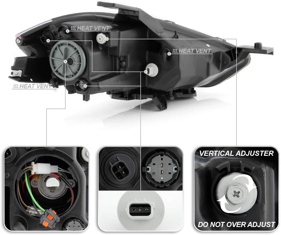 2013-2016 Dodge Dart LED Projector Headlights Left+Right Y304488
