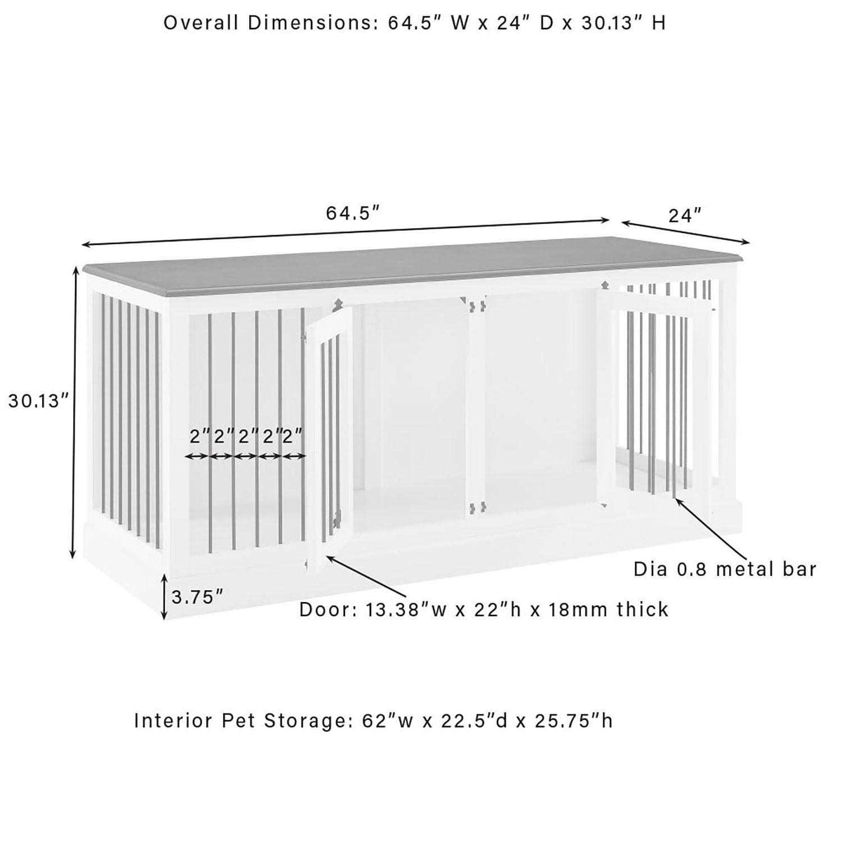 Medium Credenza Pet Crate I849
