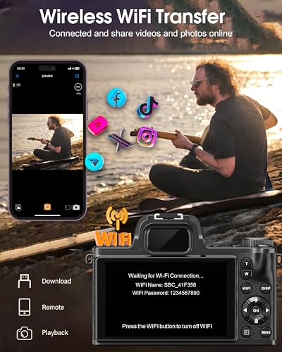 80MP Digital Camera with 4.0" Touch Screen, 18X Digital Zoom, 32GB Card N875453