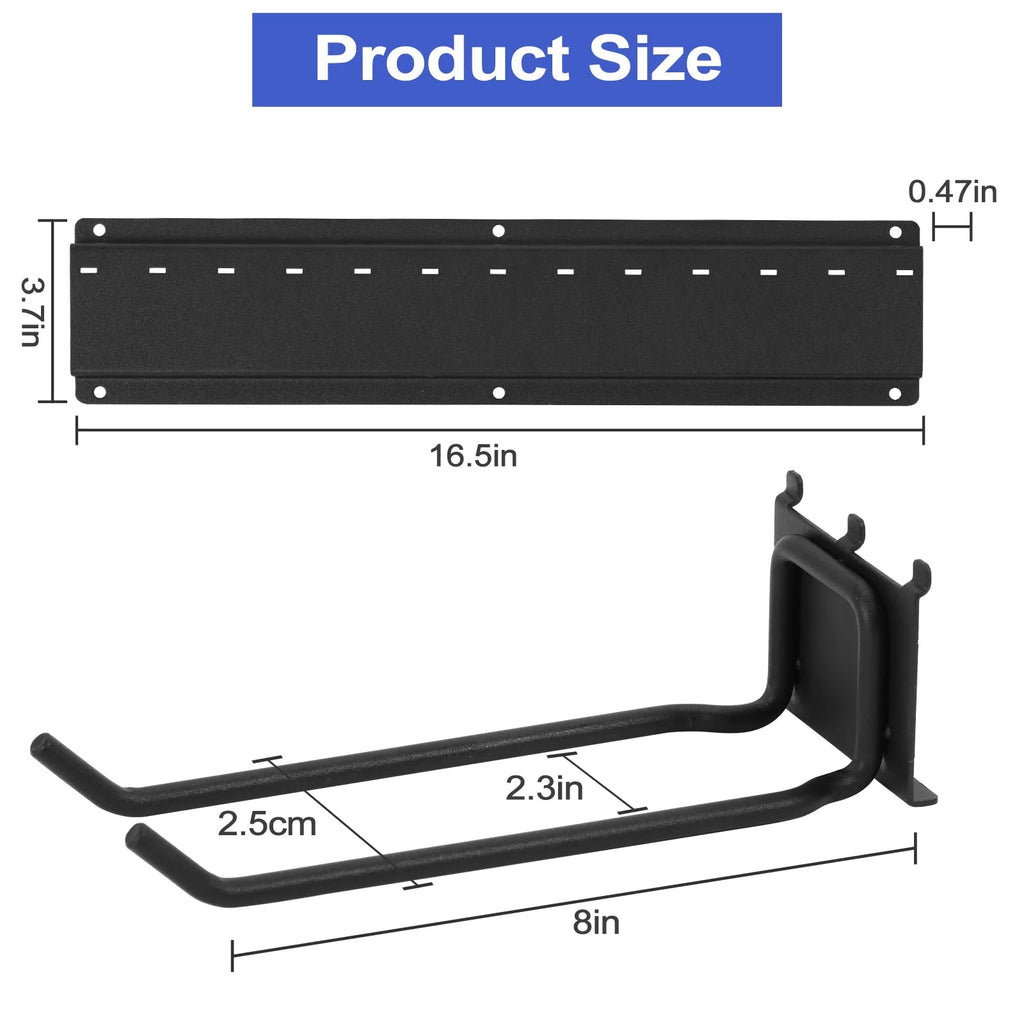 Heavy Duty Steel Wall Mounted Tool Storage Organizer with 6 Removable Hooks and 3 Board S10538