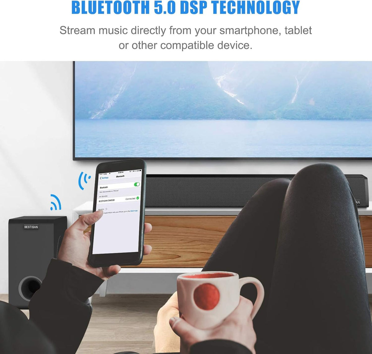 6.5'' Bluetooth Black Powered Subwoofer Q632976