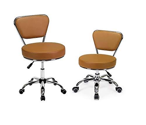Adjustable Height Technician and Pedicure Stool Set of 2 Cappuccino Y754372