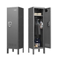 Metal Locker with 5 Doors, 66'' Steel Storage Cabinet with Hooks, Card Slots N3975