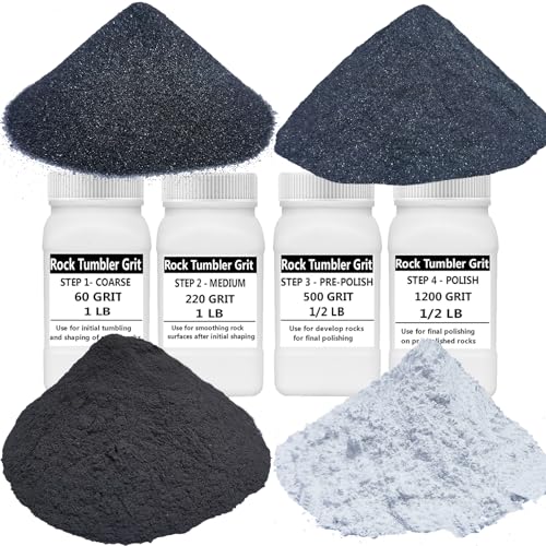 3 LBS Rock Tumbler Grit Set - 4 Step Tumbling Media O567343