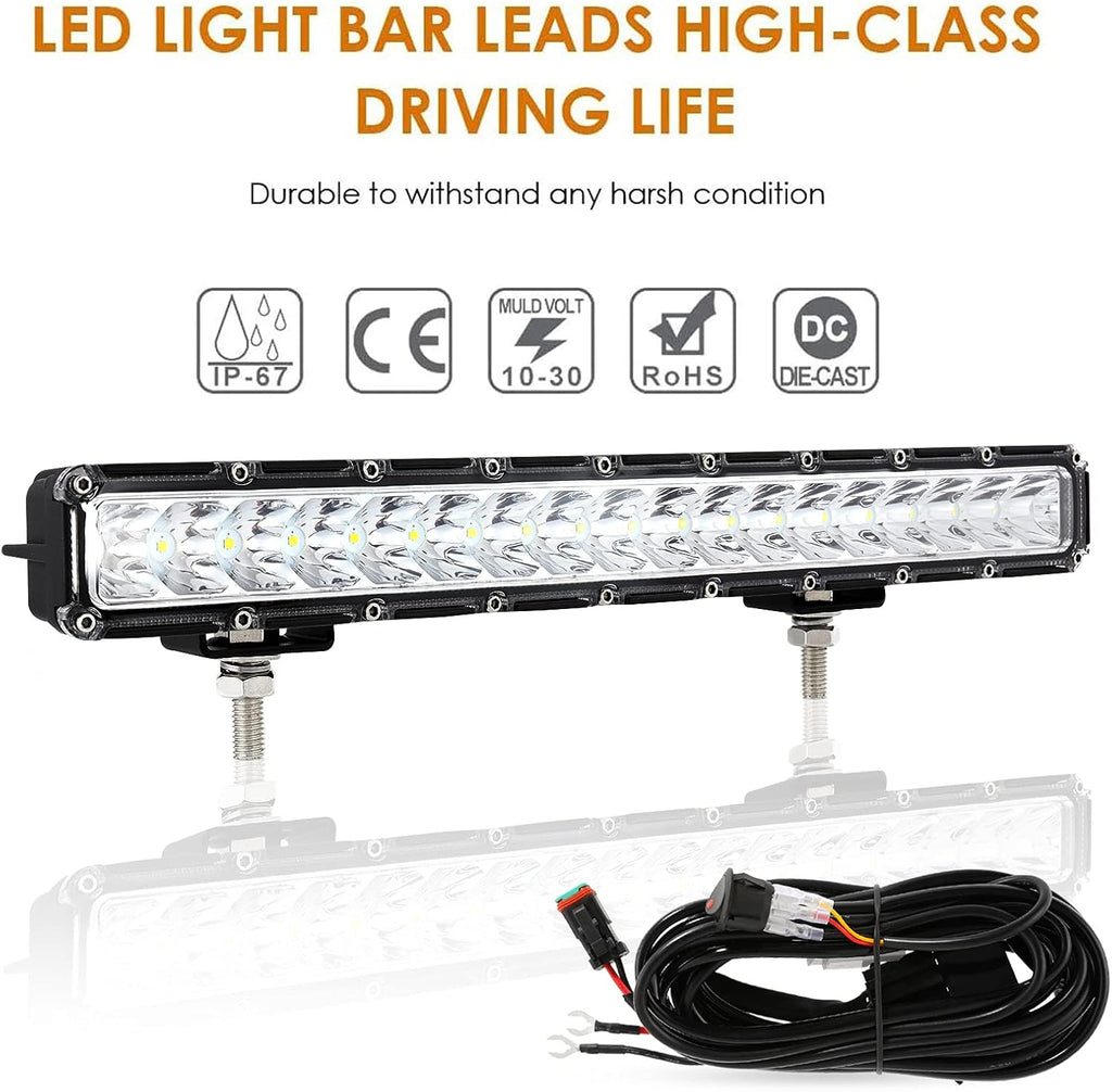 14 Inch 60W Single Row LED Light Bar Pack of 2 O62866