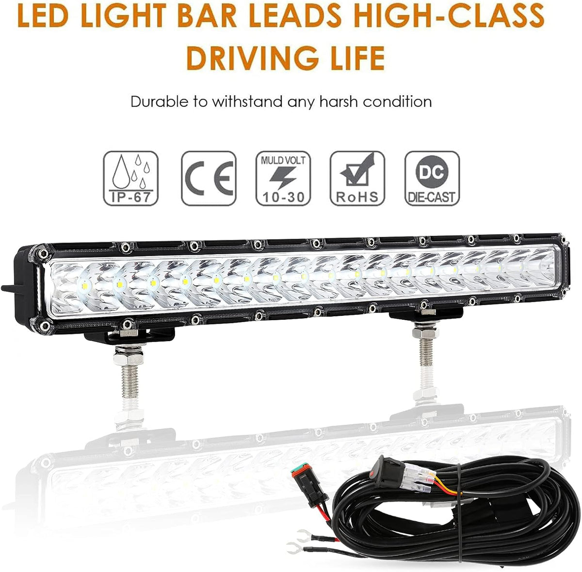 14 Inch 60W Single Row LED Light Bar Pack of 2 O62866