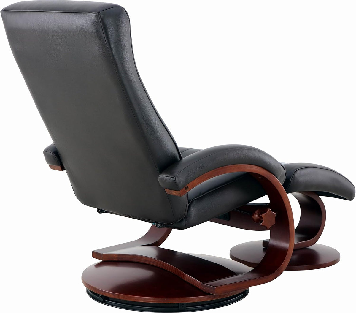 Black Top Grain Leather Recliner and Ottoman K6674