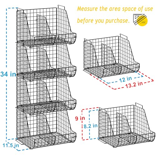 4-Tier Stackable Soda Can Organizer with 4 Adjustable Dividers A23373