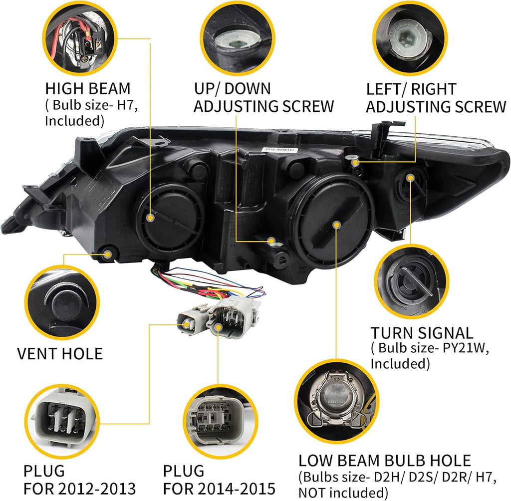 LED Projector Headlights with LED DRL & Halogen High Beam P4601