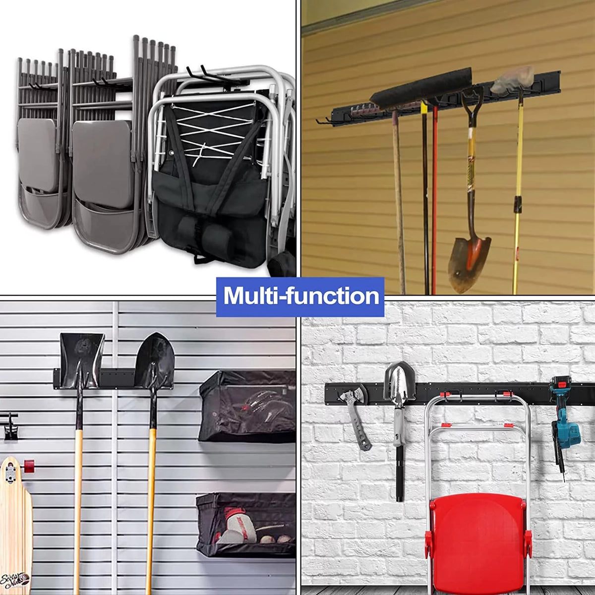 Heavy Duty Steel Wall Mounted Tool Storage Organizer with 6 Removable Hooks and 3 Board S10538
