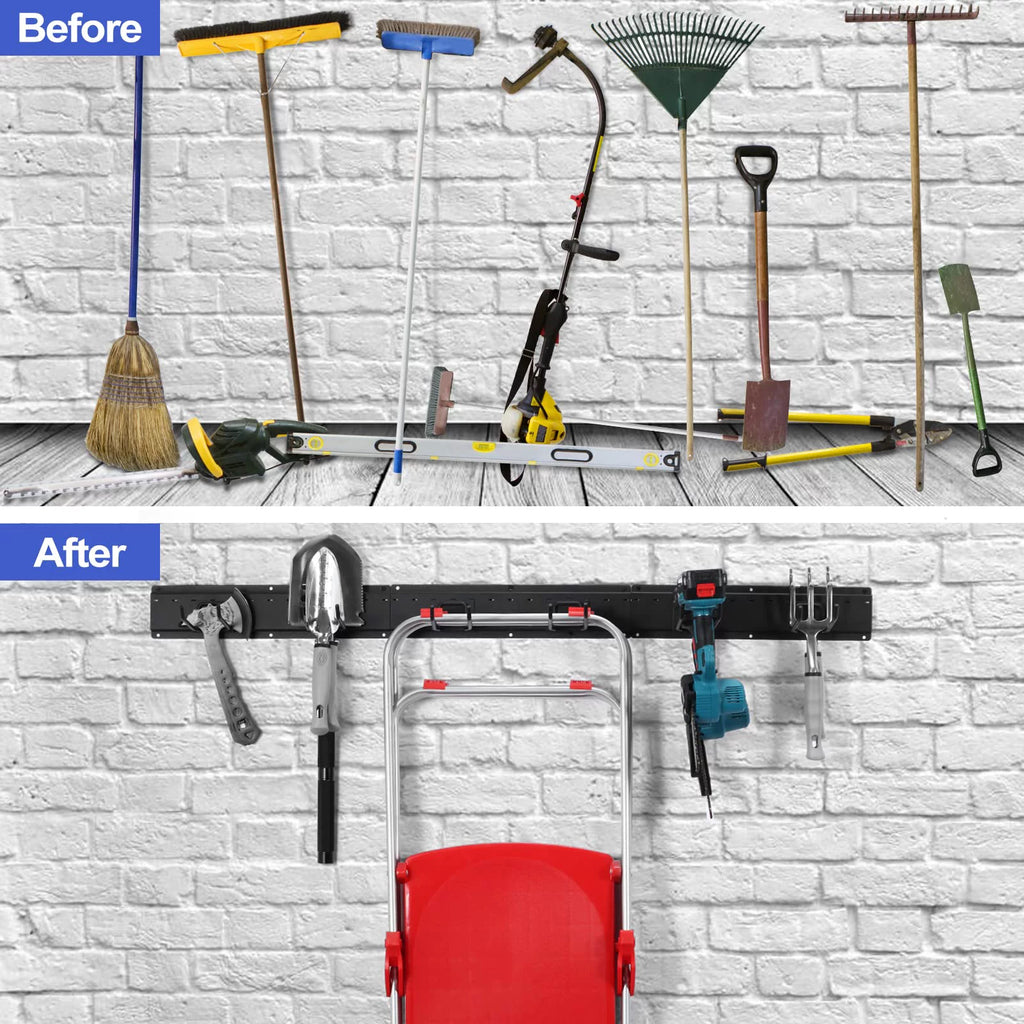 Heavy Duty Steel Wall Mounted Tool Storage Organizer with 6 Removable Hooks and 3 Board S10538