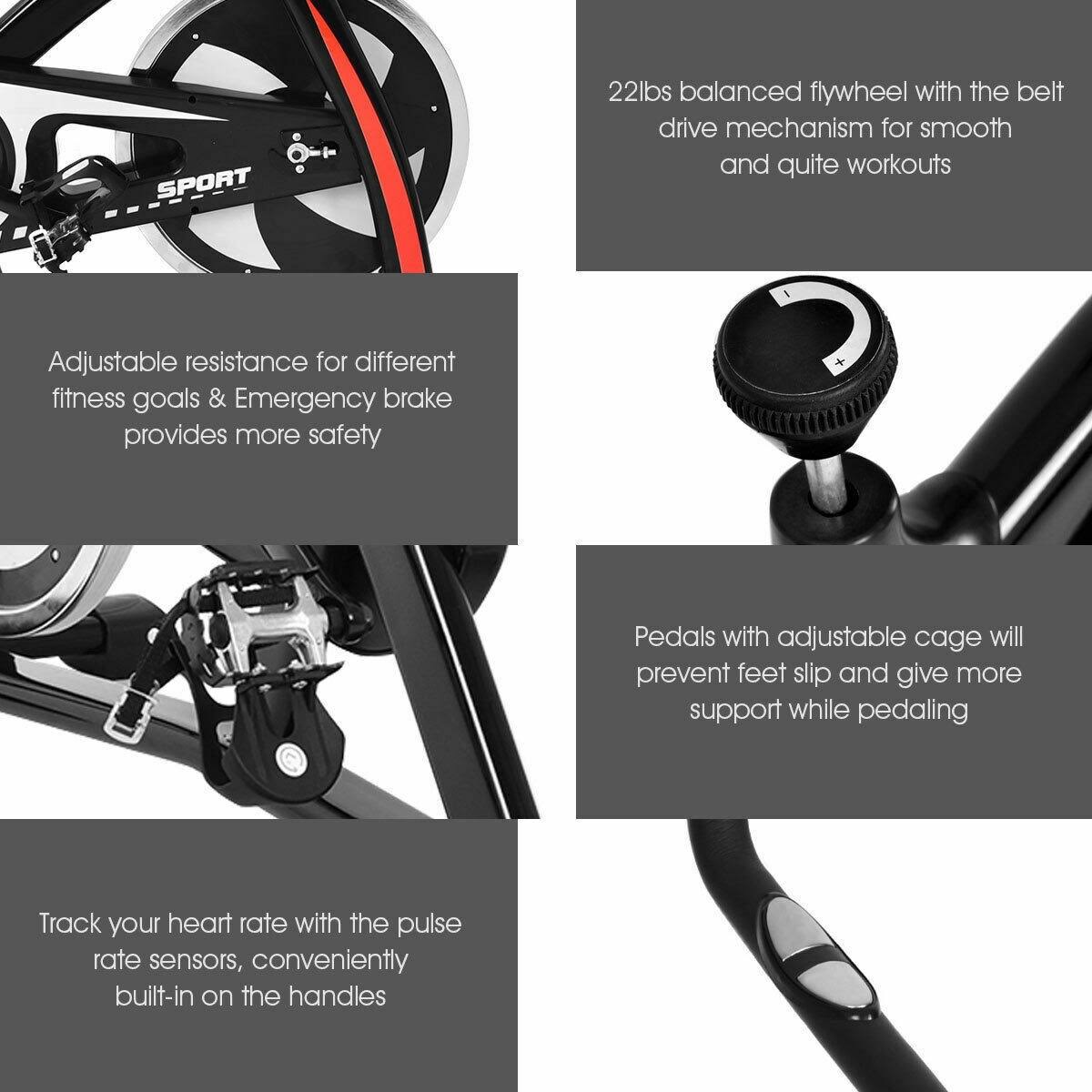 Black Adjustable Exercise Bike S848