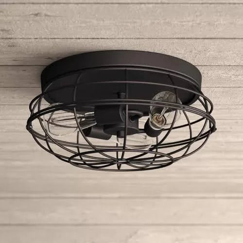 3 - Light 15x22 Caged Dome Flush Mount D789